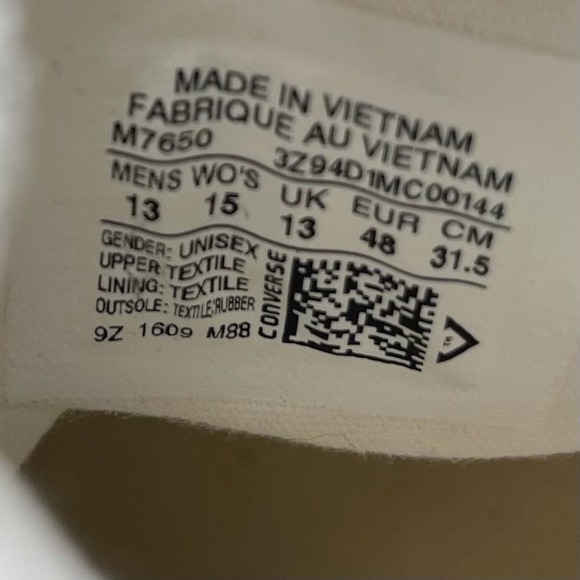 Converse All Star Sneakers Mens 13 Hi Top White Lace Up Casual Shoes M7650 - Picture 8 of 10